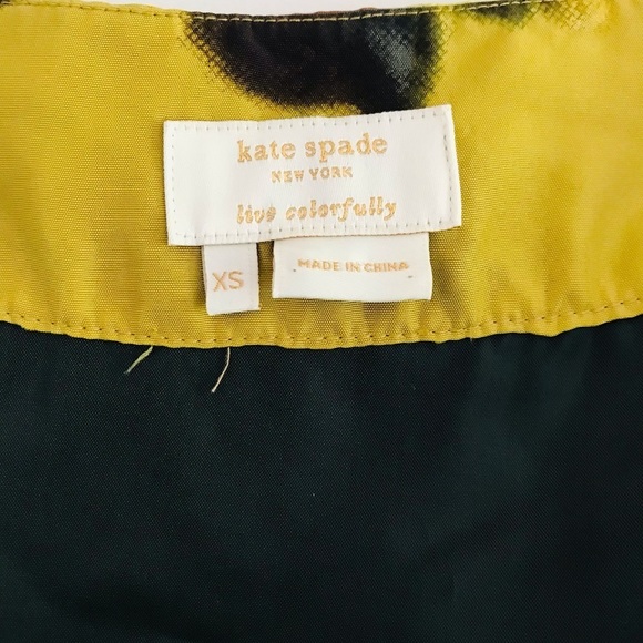 Kate Spade | Bette Silk Floral Top Womens XS Extra Small Yellow Bow Sleeve - Picture 12 of 12